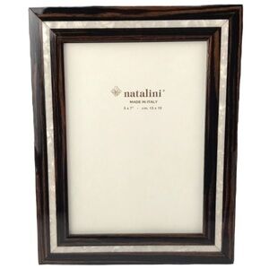 Natalini - ‘Brown Grain & White’ wood frame 5”x 7”. NWT